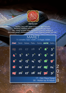 kalender 2018 myquran - Maret