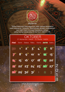 kalender 2018 myquran - Oktober