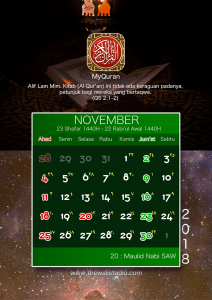 kalender 2018 myquran - November